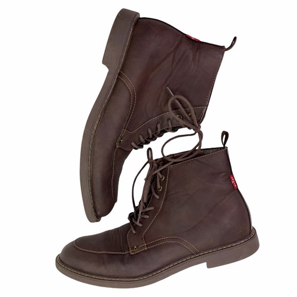 Levi\'s Norfolk Vegan Faux Leather Brown Lace Up Round Toe Chukka Boots 9.5 main image 7